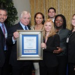 Howard Talenfeld and members of S.H.I.N.E. honor Bob Butterworth (center).